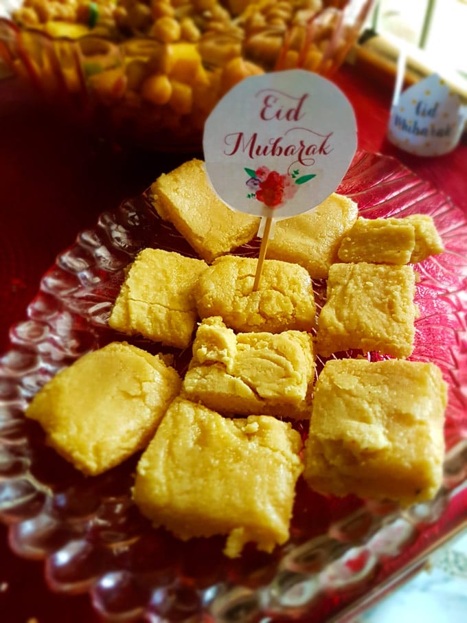 Besan Ki Mithai | Becky Keeps House - Besan ki Mithai is an irresistible Pakistani sweet made from semolina and gram flour. Easy to make and perfect for tea parties, family gatherings and Eid!