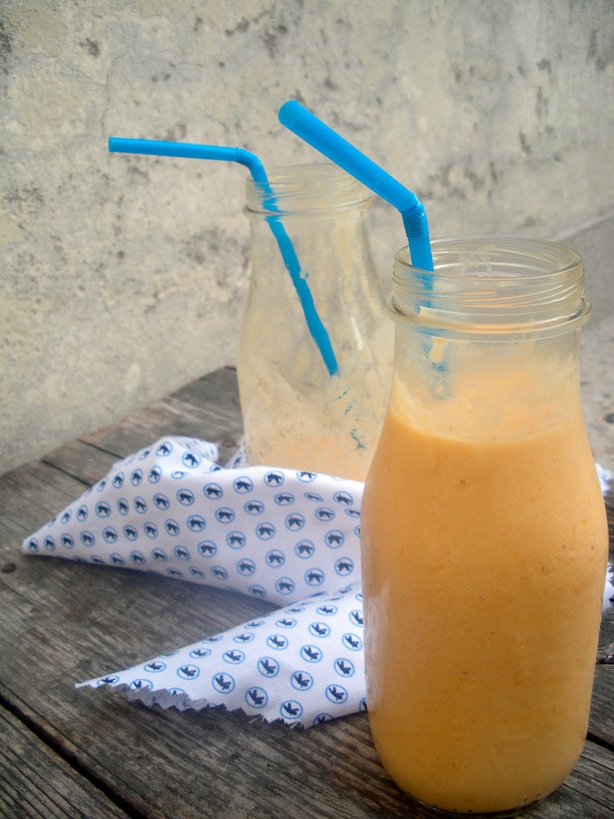 Vegan Mango Milkshake | Becky Keeps House - This vegan mango milkshake is also paleo, gluten free, and so good you’re going to want to lick the blender. What are you waiting for? Make this now.